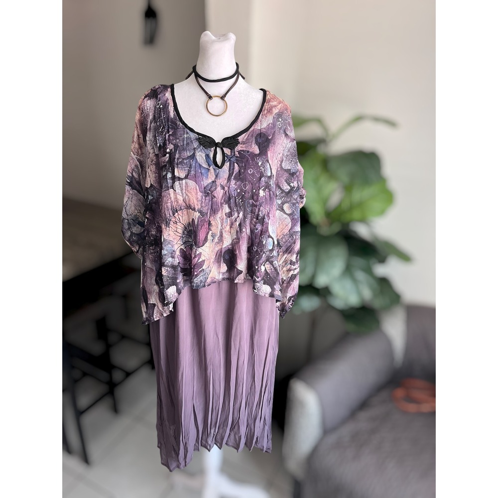 Pretty Angel Women Size L Silk Blend Layered Dress